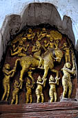 Ananda temple Bagan, Myanmar. Images of the life historical Buddha from birth to death of the circumambulatory corridors. 